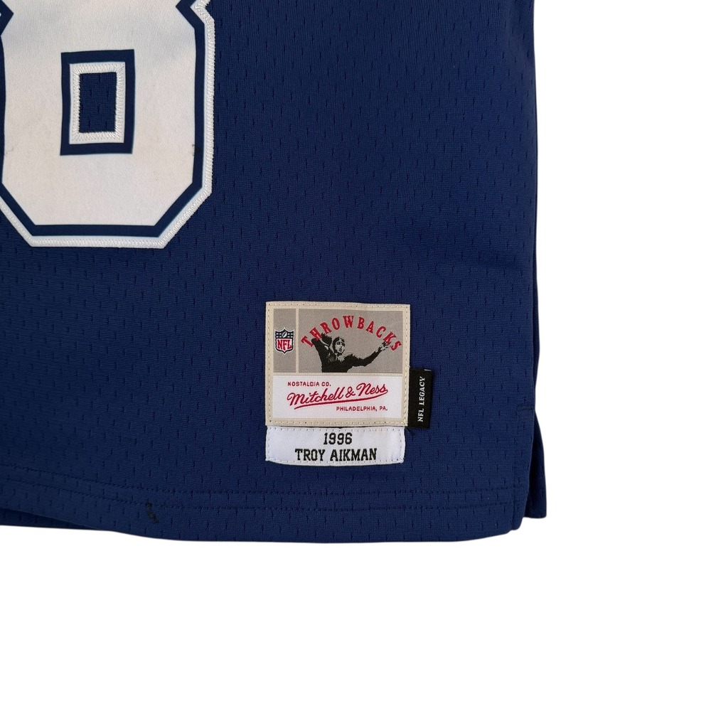 Mitchell Ness Troy Aikman Dallas Cowboys 1996 Legacy Jersey Kids Blue Small NEW - Picture 7 of 13